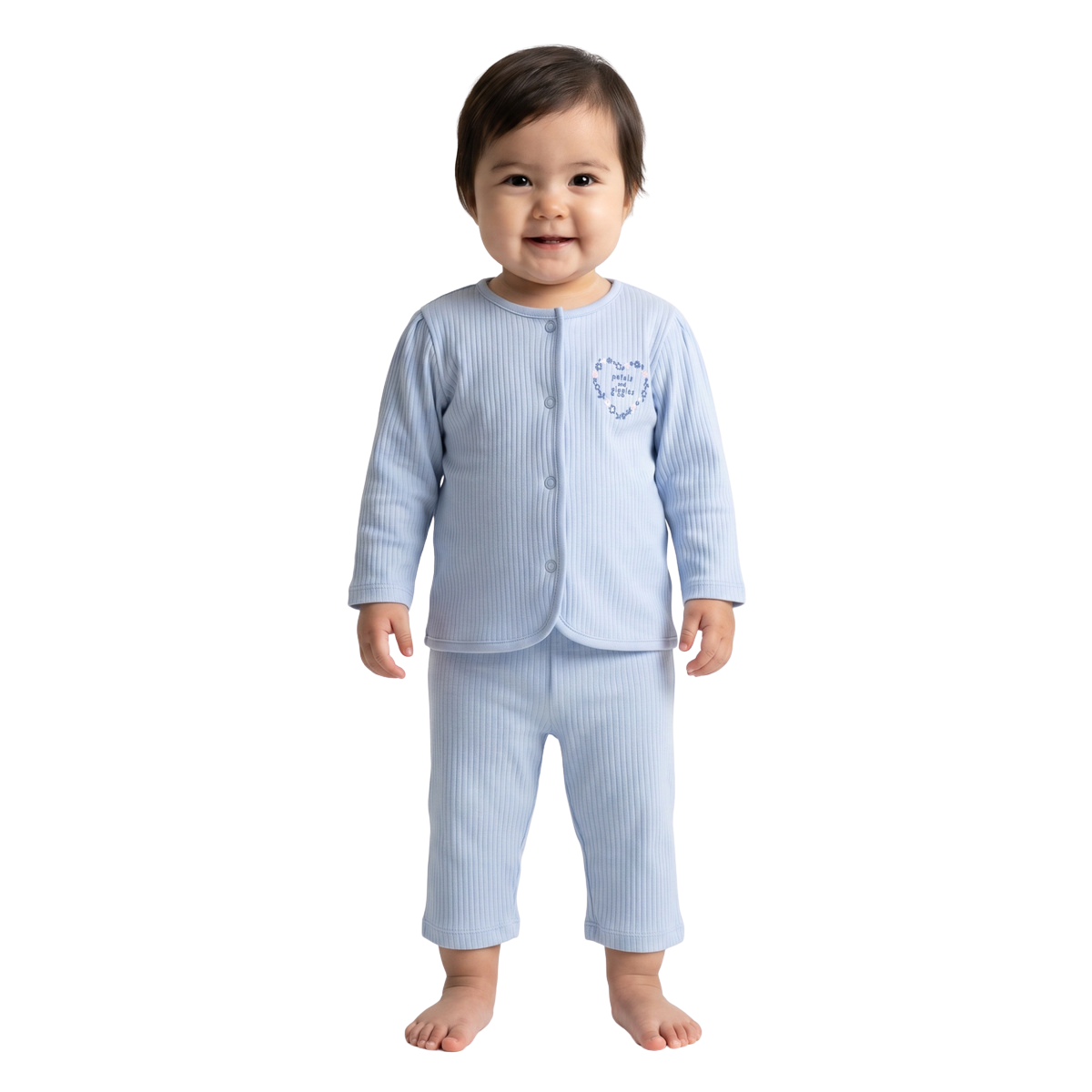 Baby Girls Blue and Peach Cotton Front Open Vests Pack of 2 Regular