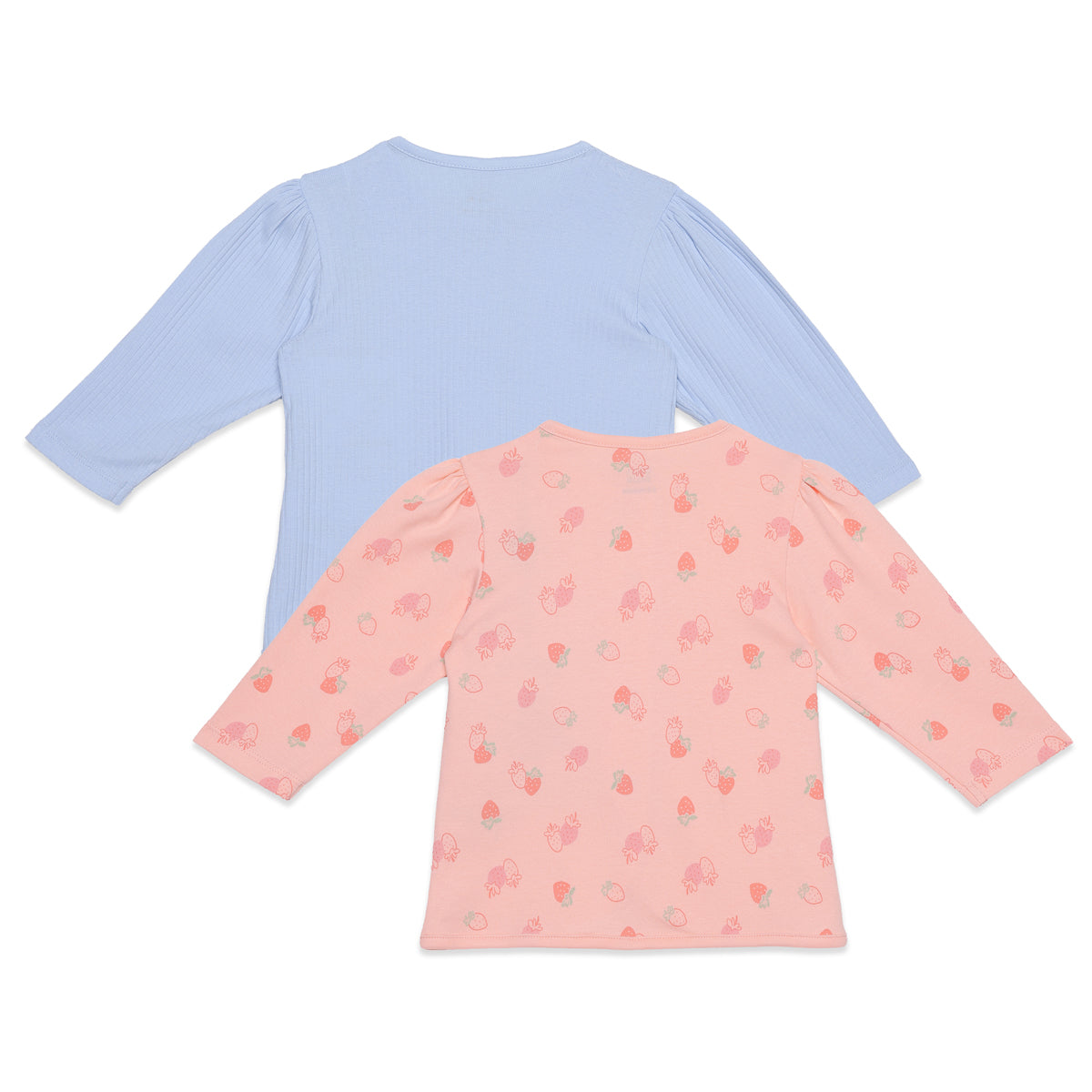 Baby Girls Blue and Peach Cotton Front Open Vests Pack of 2 Regular Fit Casual Wear