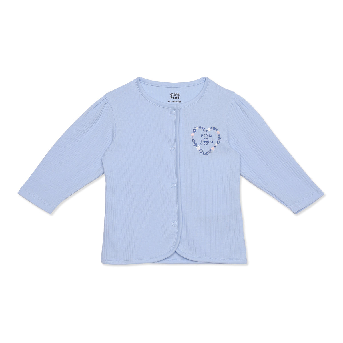 Baby Girls Blue and Peach Cotton Front Open Vests Pack of 2 Regular Fit Casual Wear