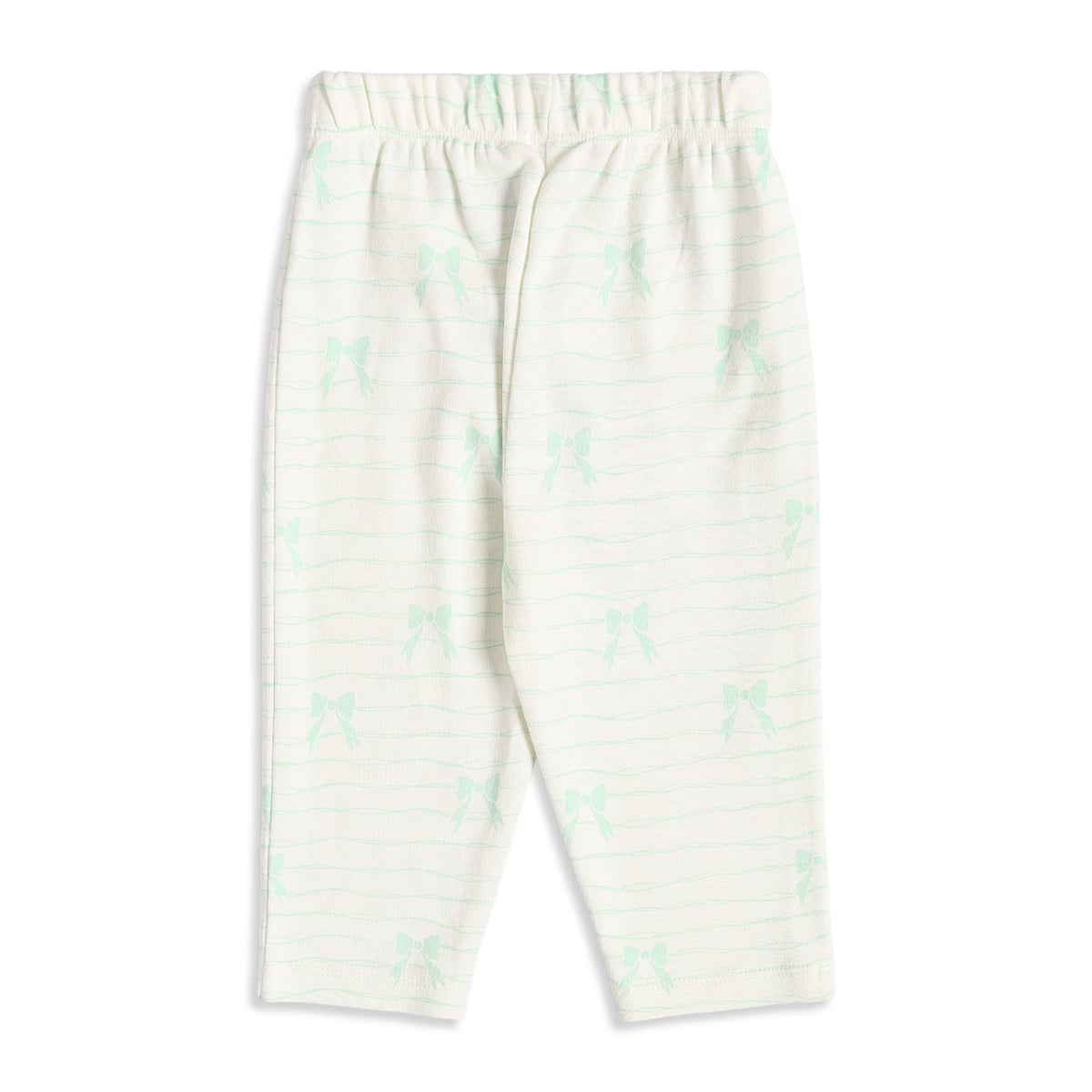 Baby Girls Yellow Cream And Mint Cotton Leggings Pack Of 2 Regular Fit Casual Wear