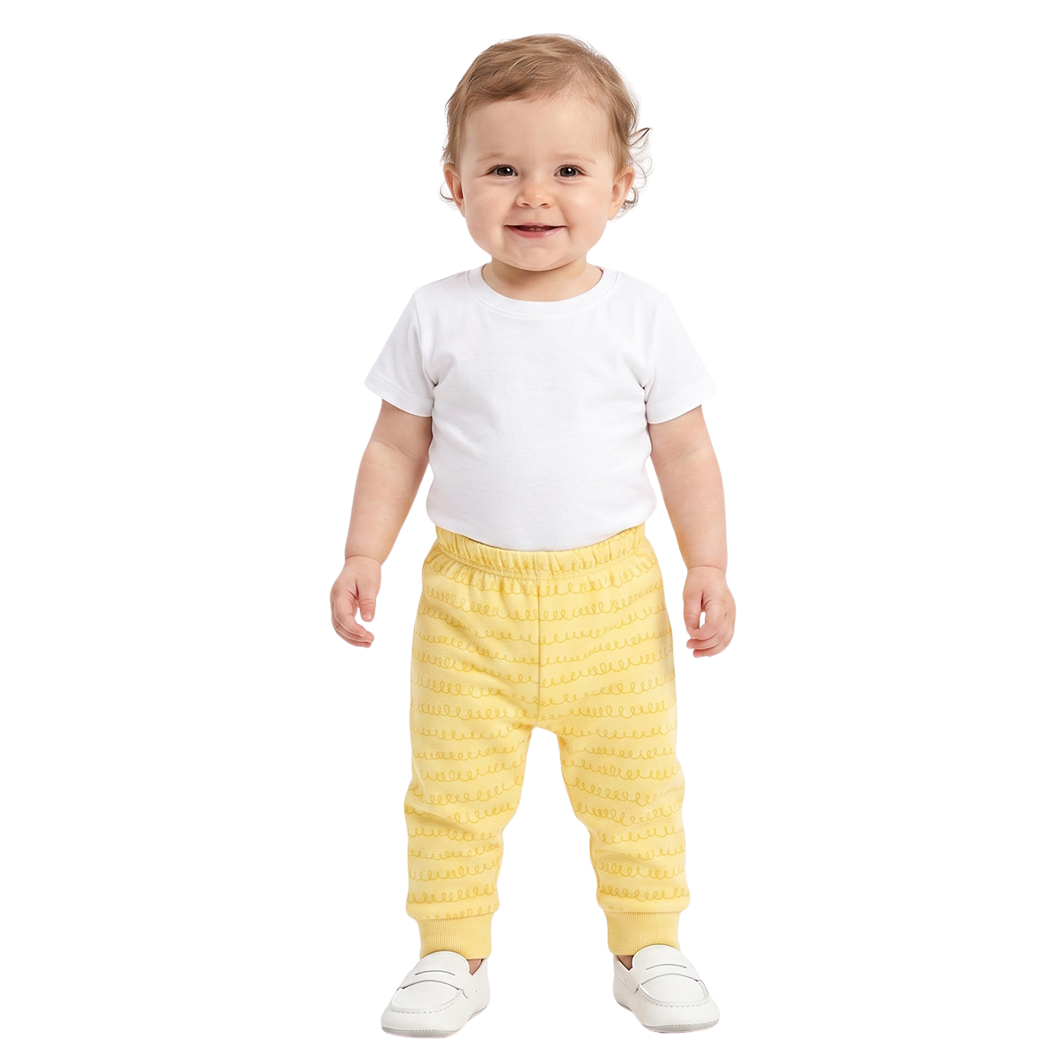 Baby Girls Peach and Yellow Knit Pants Pack of 2 Casual Kids Bottoms