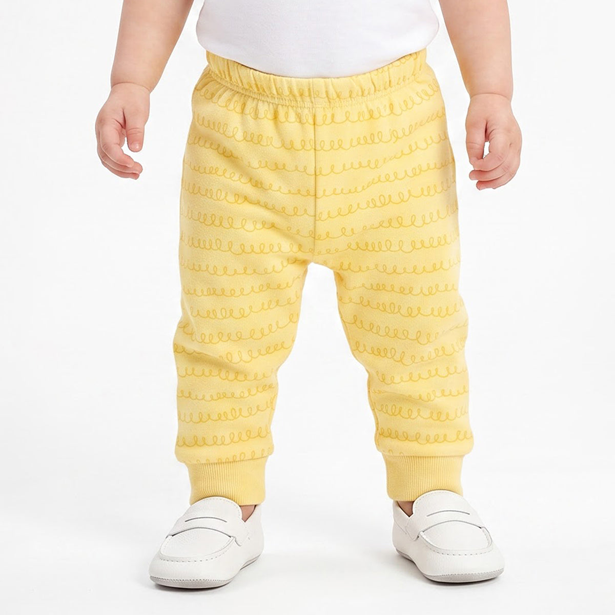 Baby Girls Peach and Yellow Cotton Knit Pants Pack of 2 Regular Fit Casual Kids Bottoms
