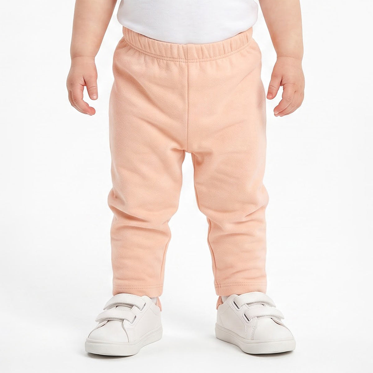Baby Girls Peach and Yellow Cotton Knit Pants Pack of 2 Regular Fit Casual Kids Bottoms