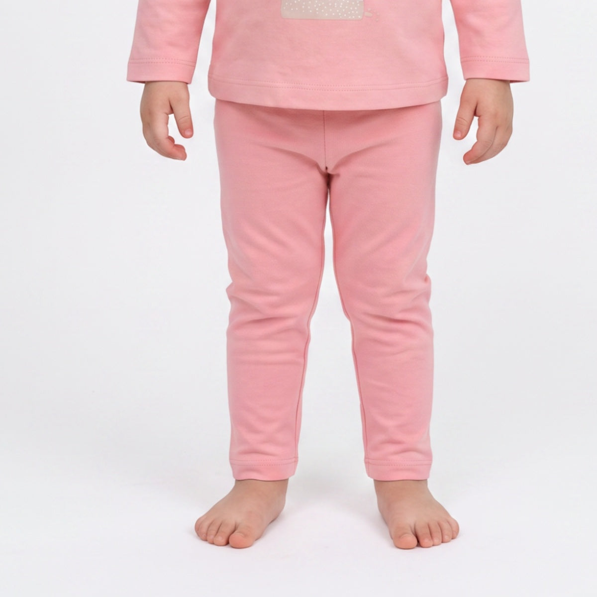 Baby Girls Pink and Off White Cotton Leggings Pack of 2 Regular Fit Casual Kids Leggings