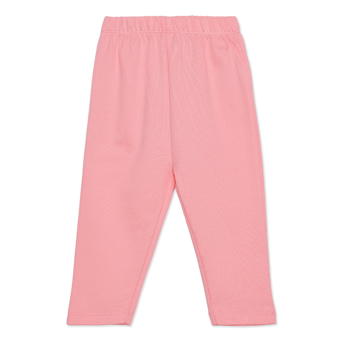 Baby Girls Pink and Off White Cotton Leggings Pack of 2 Regular Fit Casual Kids Leggings