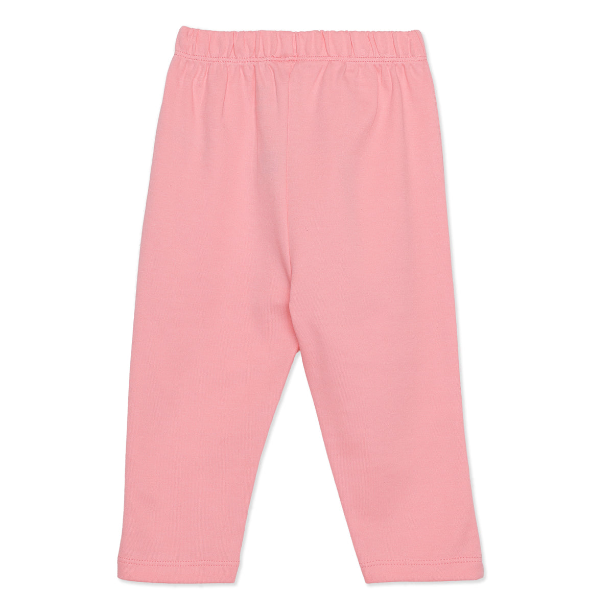 Baby Girls Pink and Off White Cotton Leggings Pack of 2 Regular Fit Casual Kids Leggings