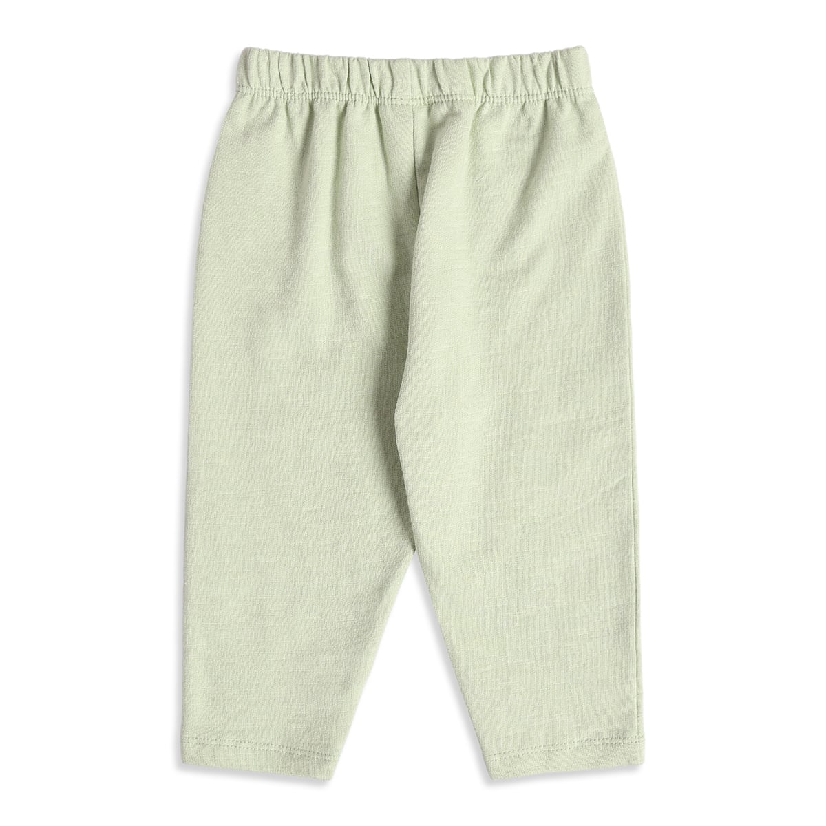 Baby Girls Pink Bunny Print and Light Green Cotton Knit Pants Pack of 2 Casual Wear