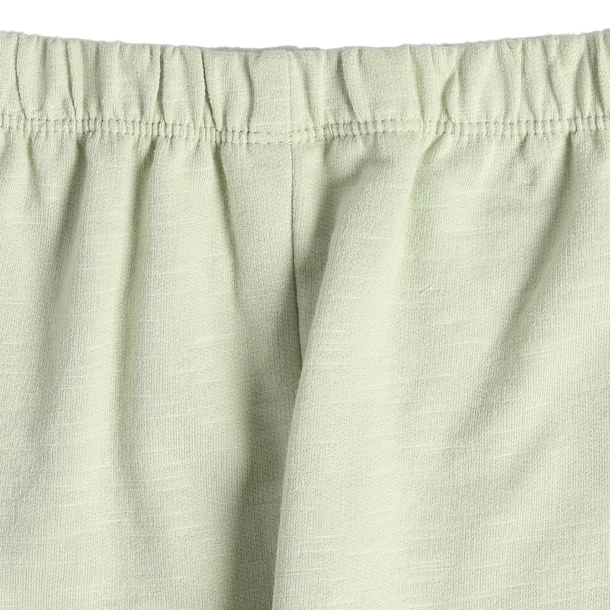 Baby Girls Pink Bunny Print and Light Green Cotton Knit Pants Pack of 2 Casual Wear