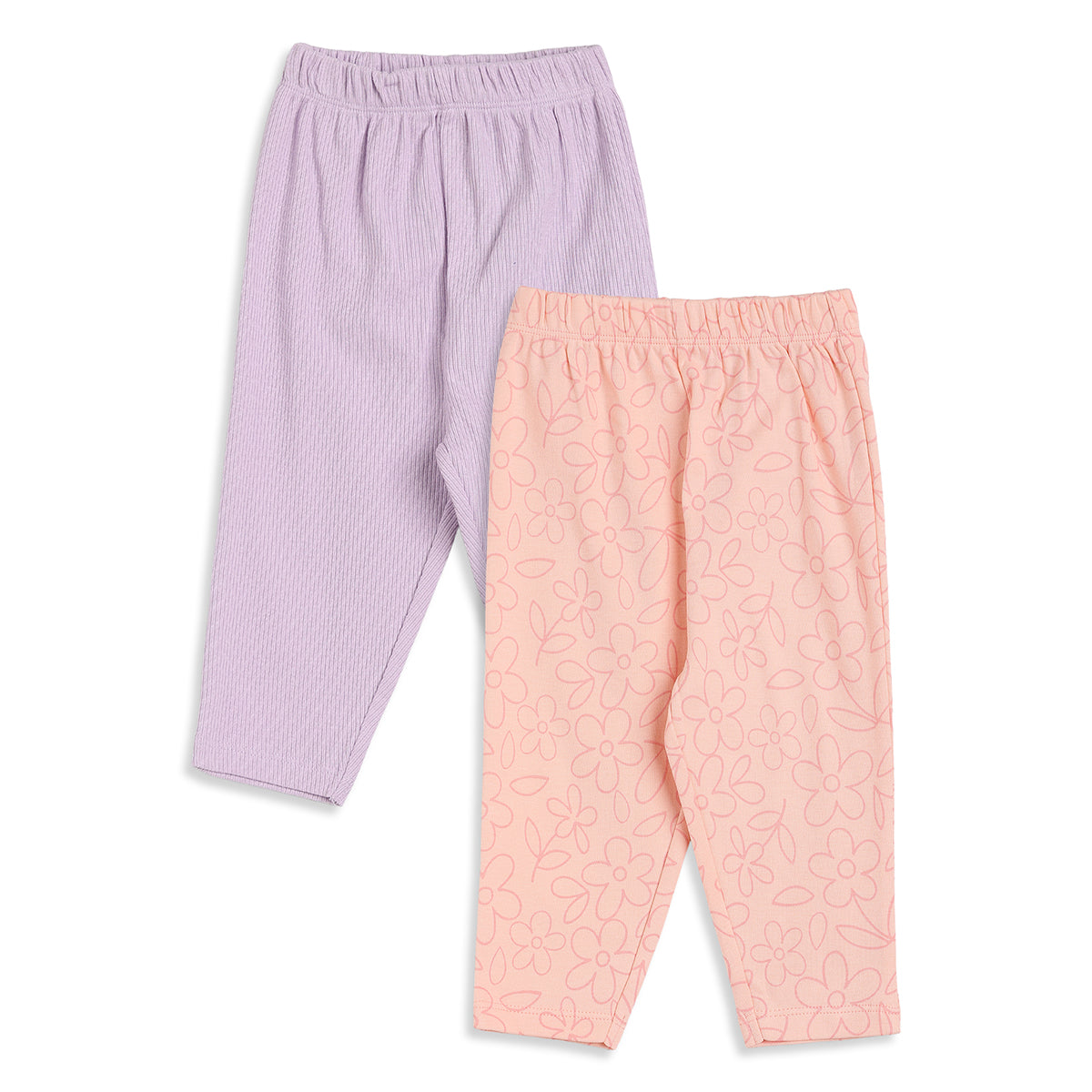 Baby Girls Lilac & Peach Knit Bottoms Pack of 2 Regular Fit Casual Wear