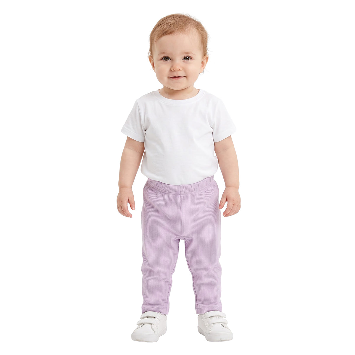 Baby Girls Lilac & Peach Knit Bottoms Pack of 2 Regular Fit Casual Wear