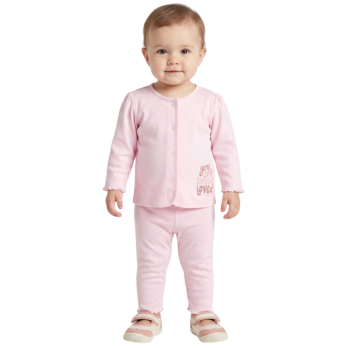 Baby Girls Pink and Purple Cotton Knit Bottom Pack of 2 Casual Bottom