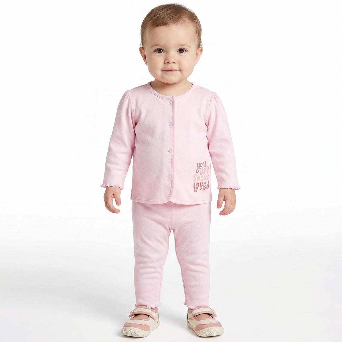 Baby Girls Pink and Purple Cotton Knit Bottom Pack of 2 Regular Fit Casual Bottom