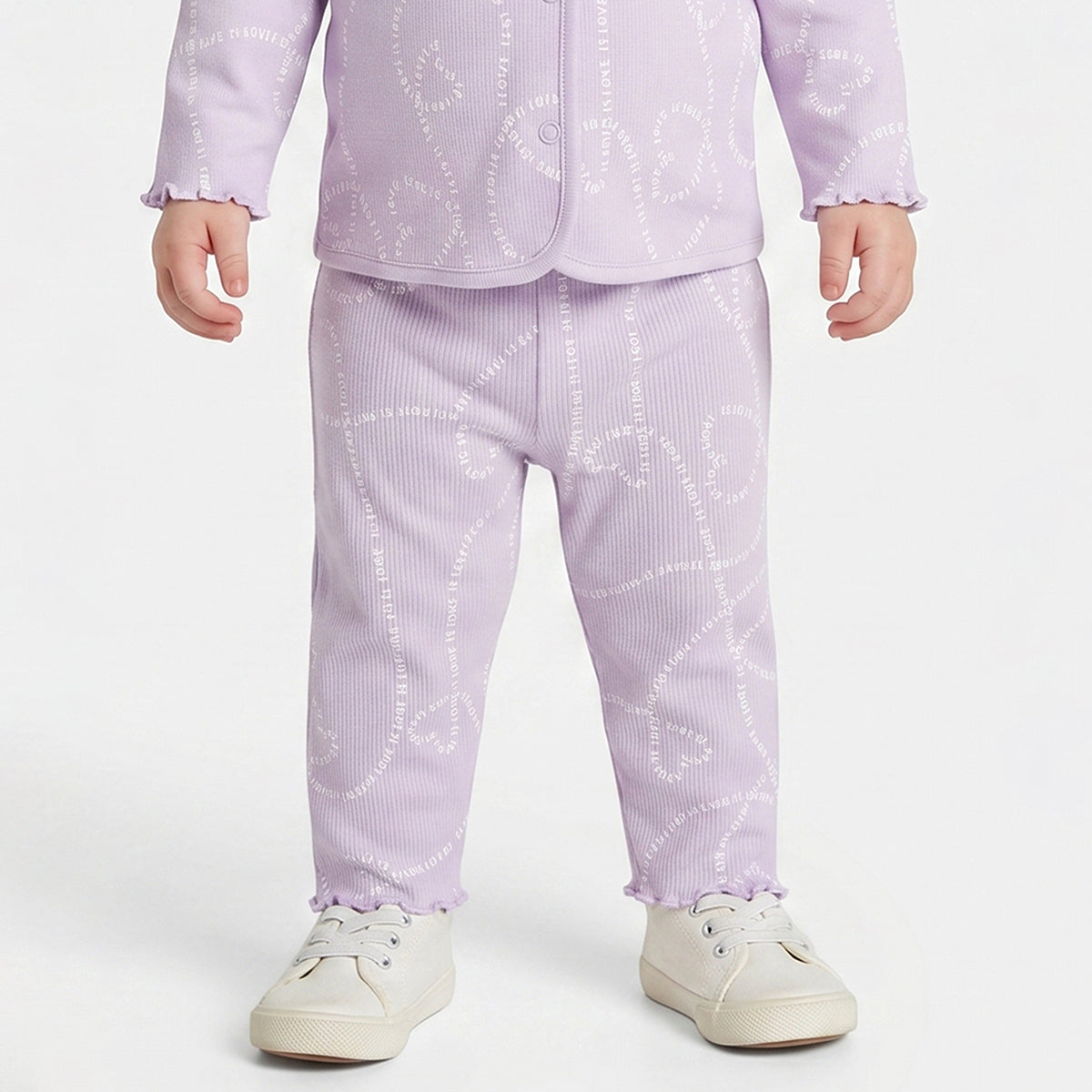 Baby Girls Pink and Purple Cotton Knit Bottom Pack of 2 Regular Fit Casual Bottom