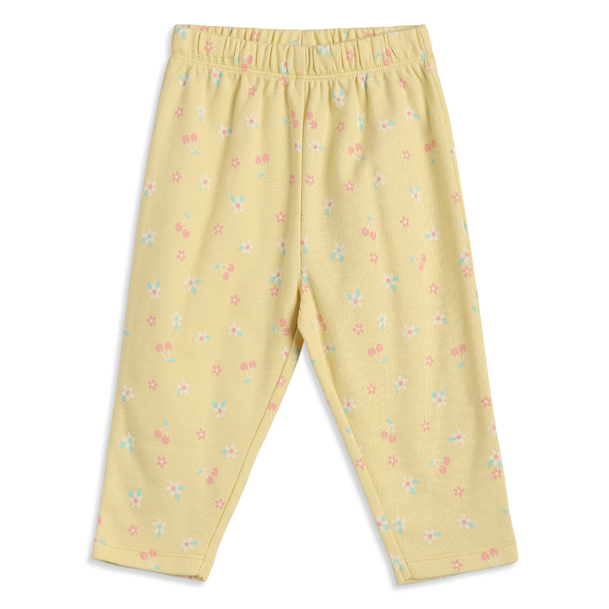 Baby Girls Blue and Yellow Cotton Knit Bottom Pack of 2 Regular Fit.