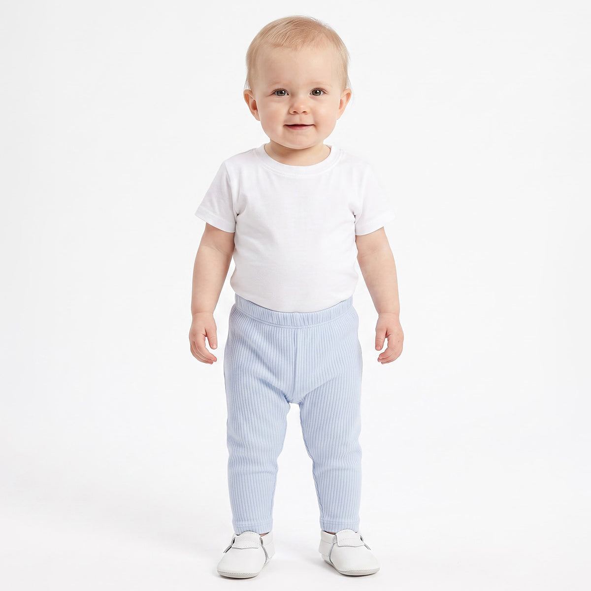 Baby Girls Blue and Peach Cotton Jogger Pants Pack of 2 Regular Fit Casual Kids Pants