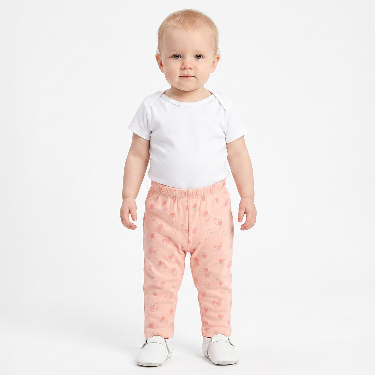 Baby Girls Blue and Peach Cotton Jogger Pants Pack of 2 Regular Fit Casual Kids Pants