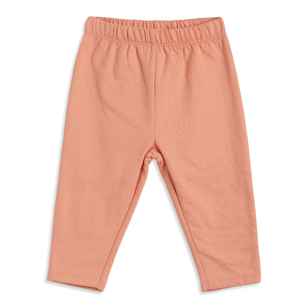 Baby Girls Peach and Off White Cotton Knit Bottom Pack of 2 Regular Fit.