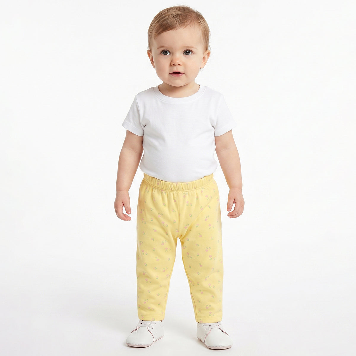 Baby Girls Blue and Yellow Cotton Knit Bottom Pack of 2 Regular Fit.