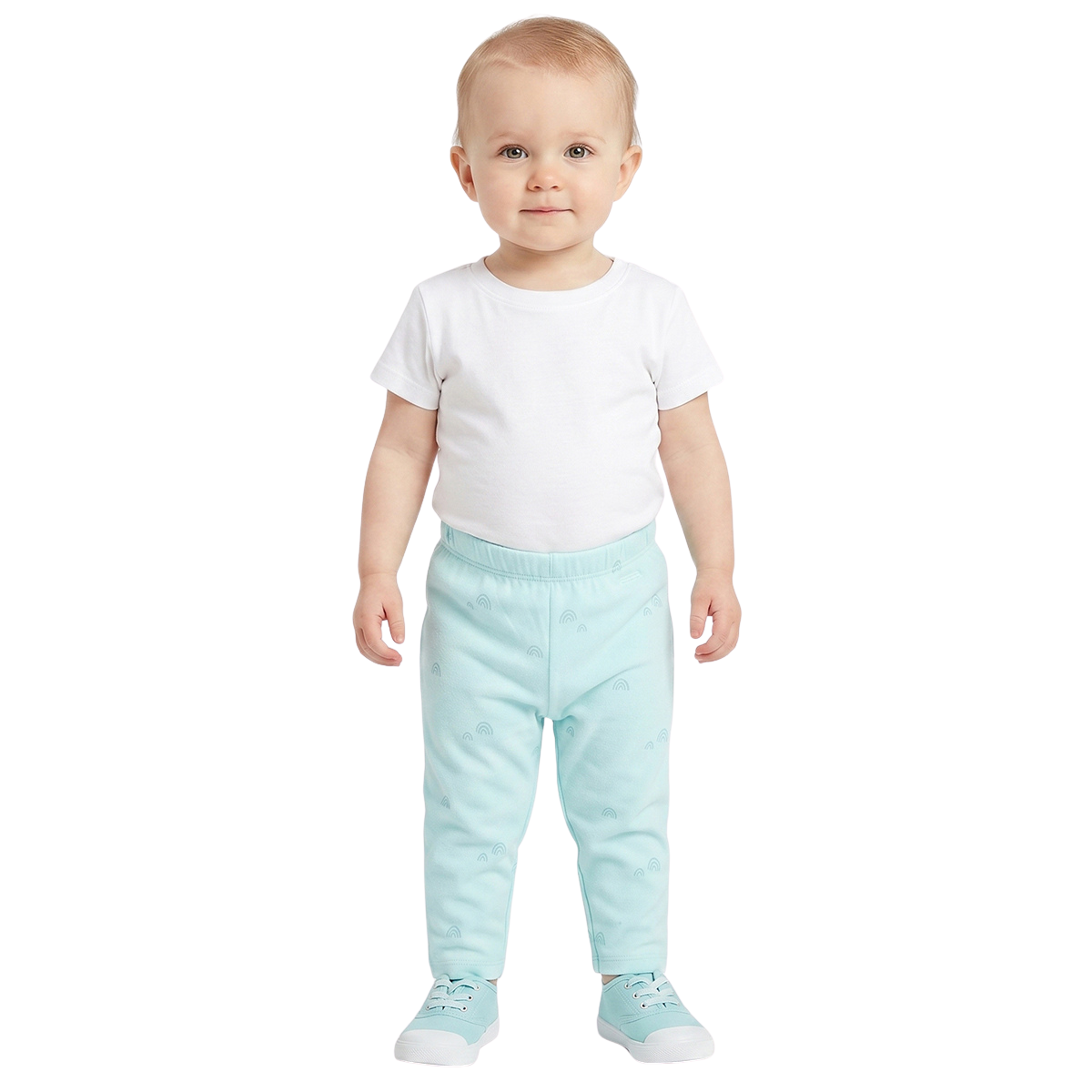 Baby Girls Blue and Off White Cotton Knit Bottom Pack of 2 Casual