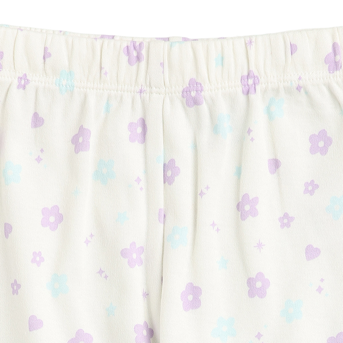 Baby Girls Blue and Off White Cotton Knit Bottom Pack of 2 Regular Fit Casual Bottom