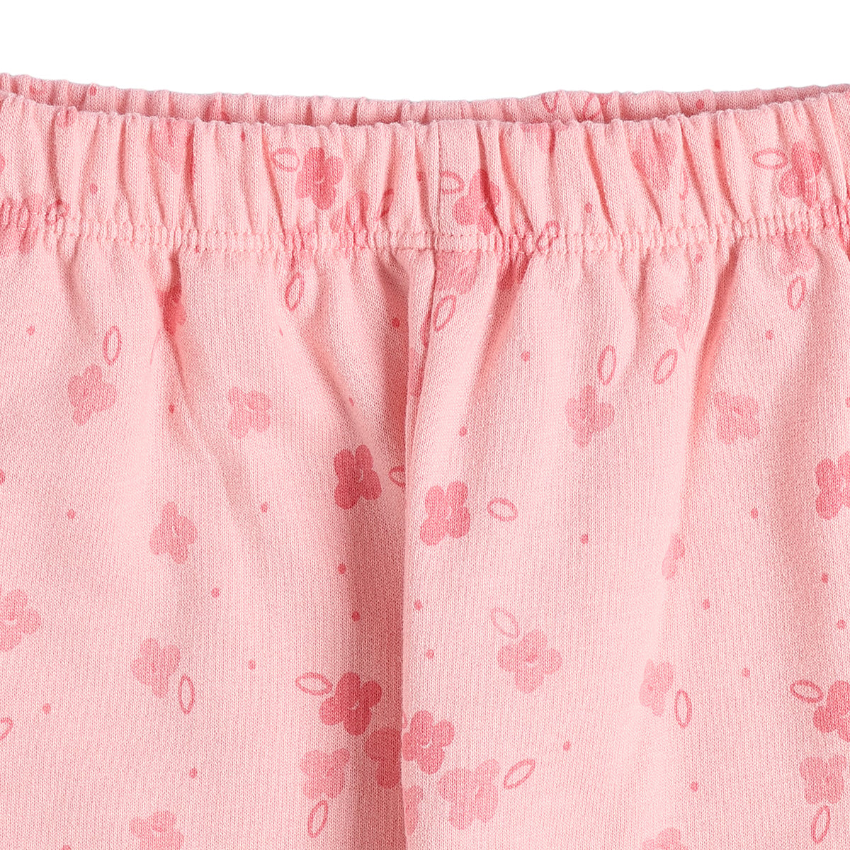 Baby Girls Pink And Cream Cotton Floral Printed Leggings Pack Of 2 Regular Fit Casual Wear