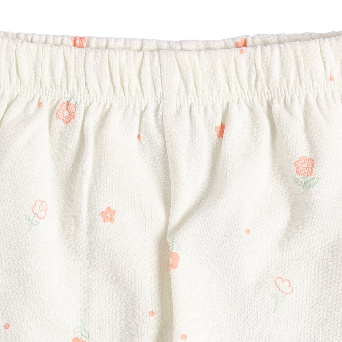 Baby Girls Pink And Cream Cotton Floral Printed Leggings Pack Of 2 Regular Fit Casual Wear