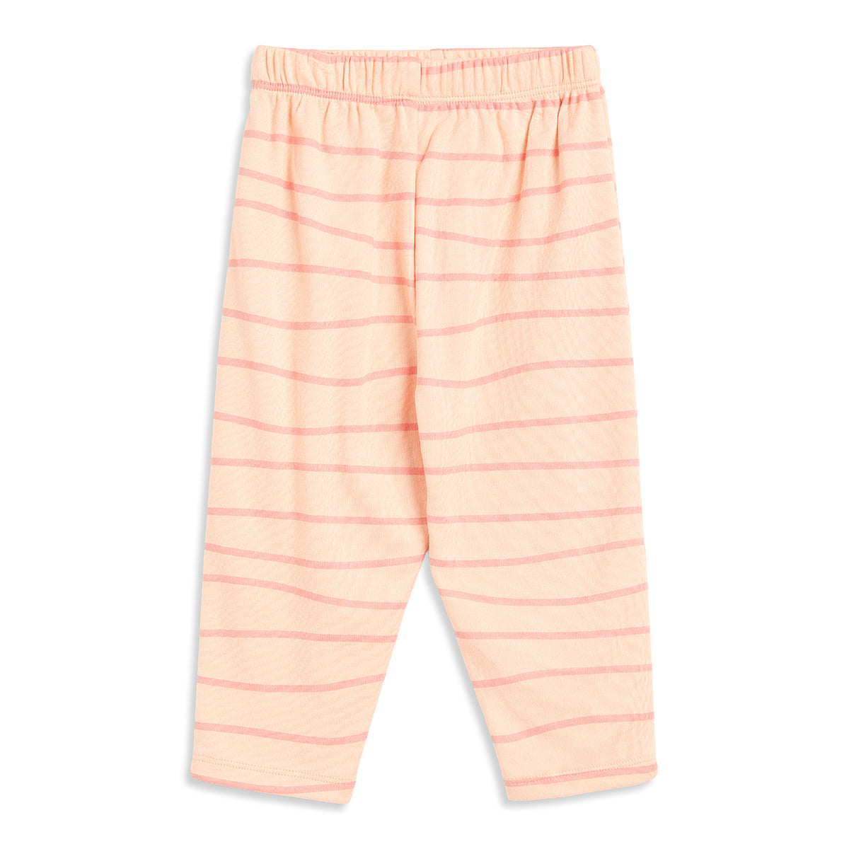Baby Girls Peach and Off White Cotton Knit Bottom Pack of 2 Regular Fit Casual Bottom