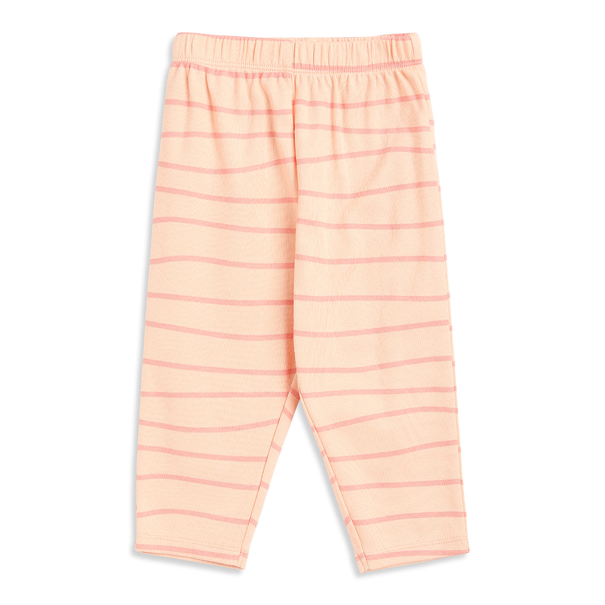Baby Girls Peach and Off White Cotton Knit Bottom Pack of 2 Regular Fit Casual Bottom