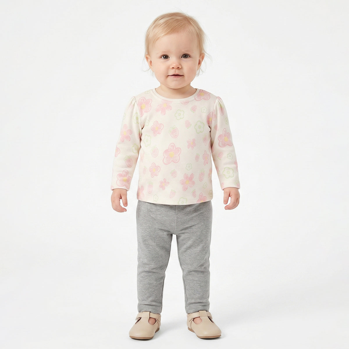 Baby Girls Yellow and Off White Cotton T-Shirt Pack of 2 Regular Fit.