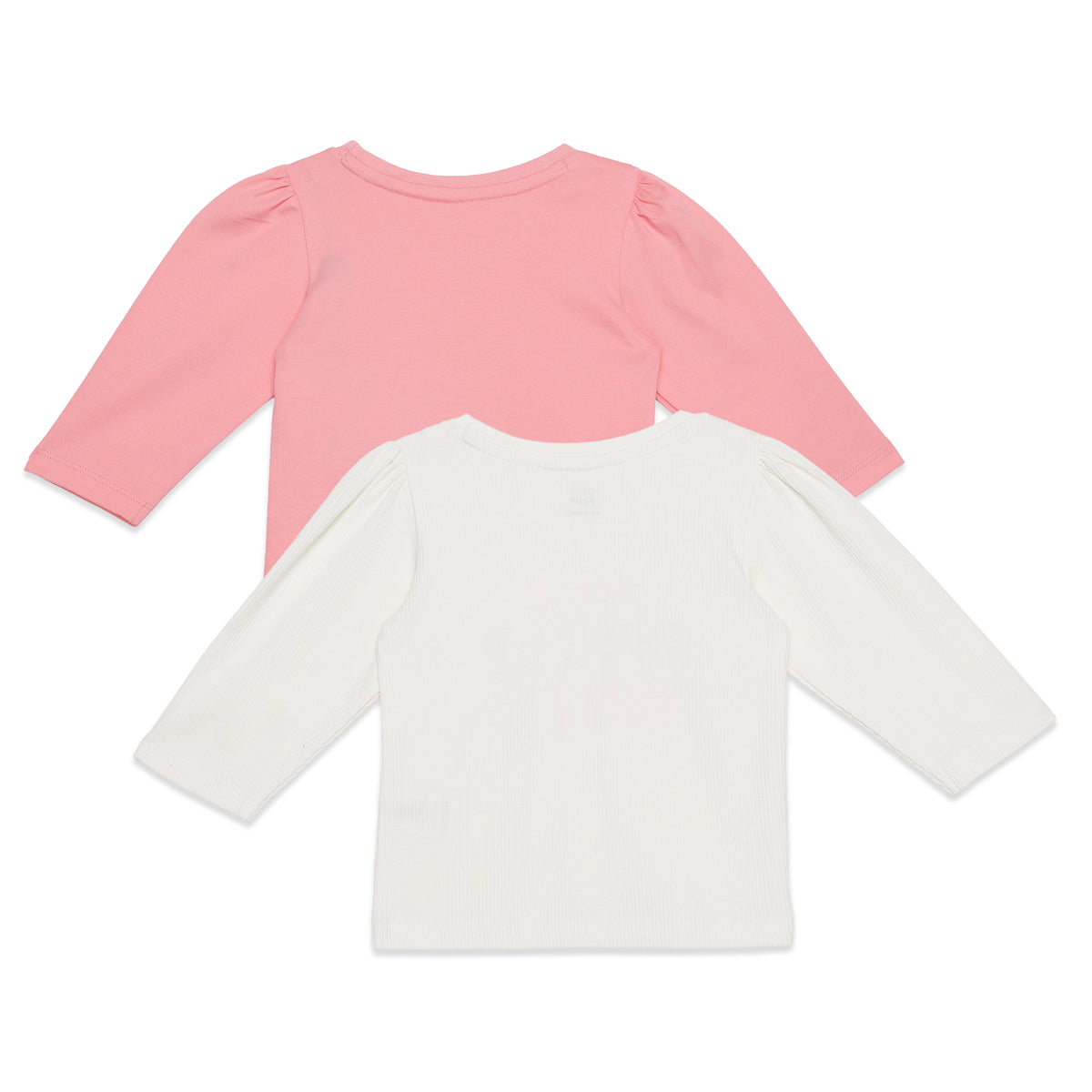 Baby Girls Pink and White Cotton T-Shirts Pack of 2 Regular Fit Casual Wear