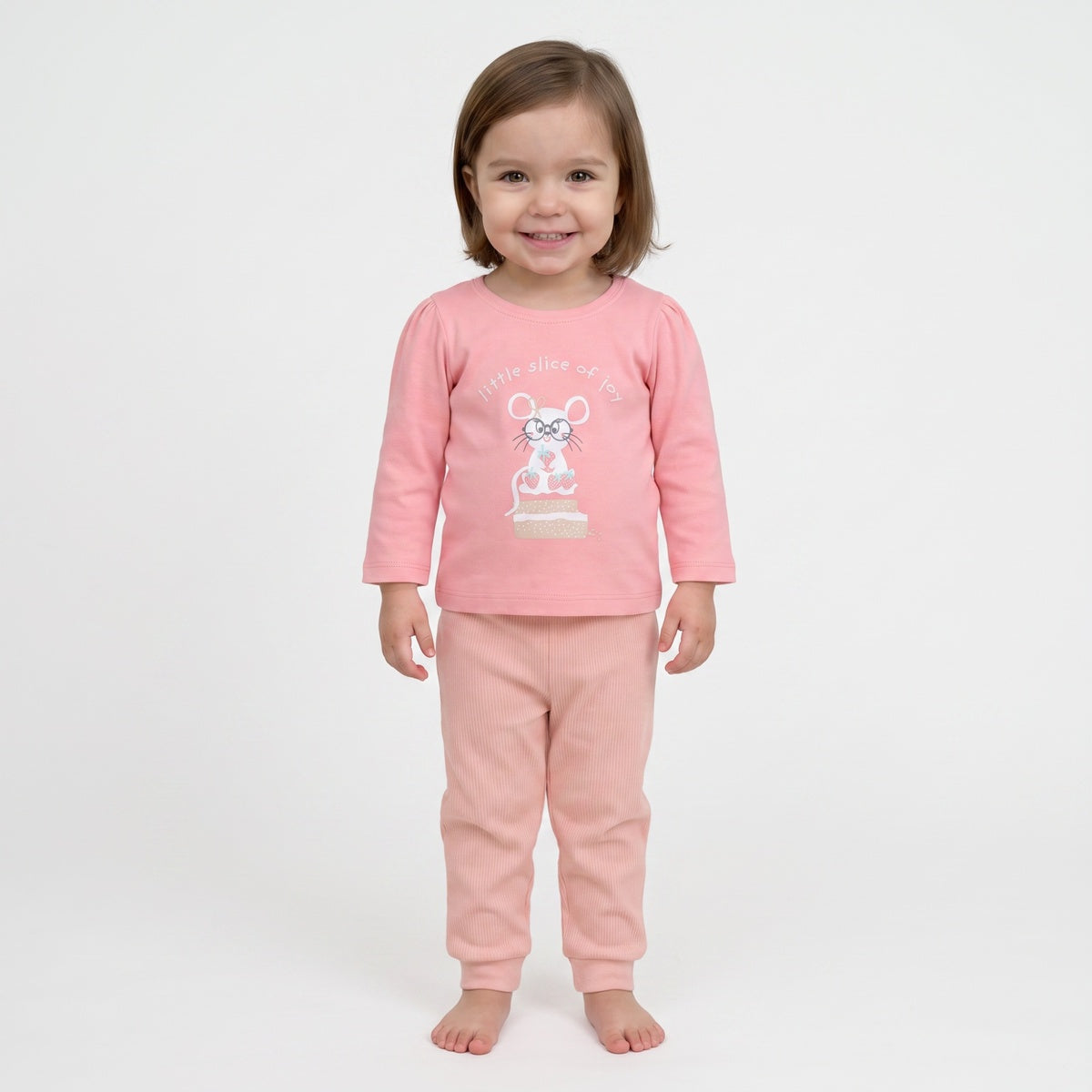 Baby Girls Pink and White Cotton T-Shirts Pack of 2 Regular Fit Casual Wear