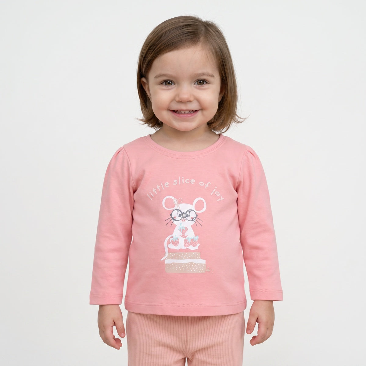 Baby Girls Pink and White Cotton T-Shirts Pack of 2 Regular Fit Casual Wear