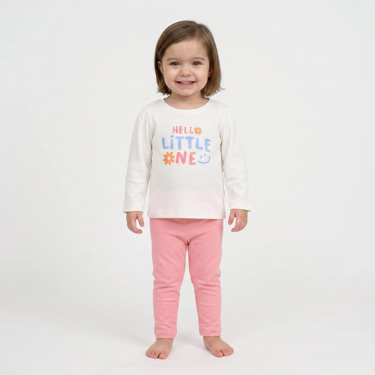 Baby Girls Pink and White Cotton T-Shirts Pack of 2 Regular Fit Casual Wear