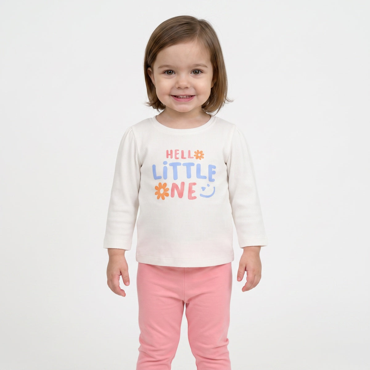 Baby Girls Pink and White Cotton T-Shirts Pack of 2 Regular Fit Casual Wear