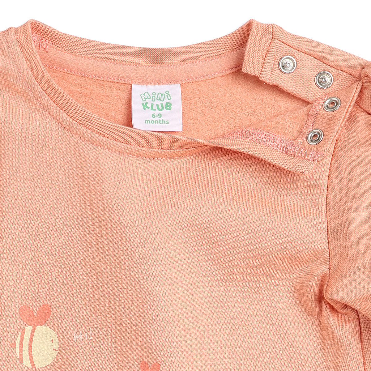Baby Girls Peach and Off White Cotton T-Shirt Pack of 2 Regular Fit.