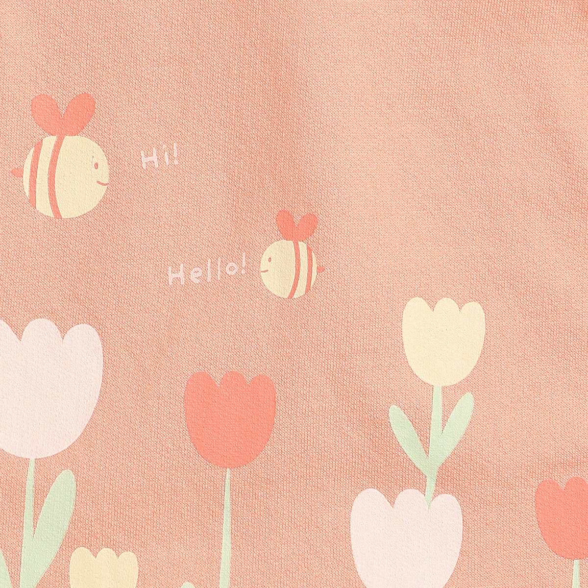 Baby Girls Peach and Off White Cotton T-Shirt Pack of 2 Regular Fit.