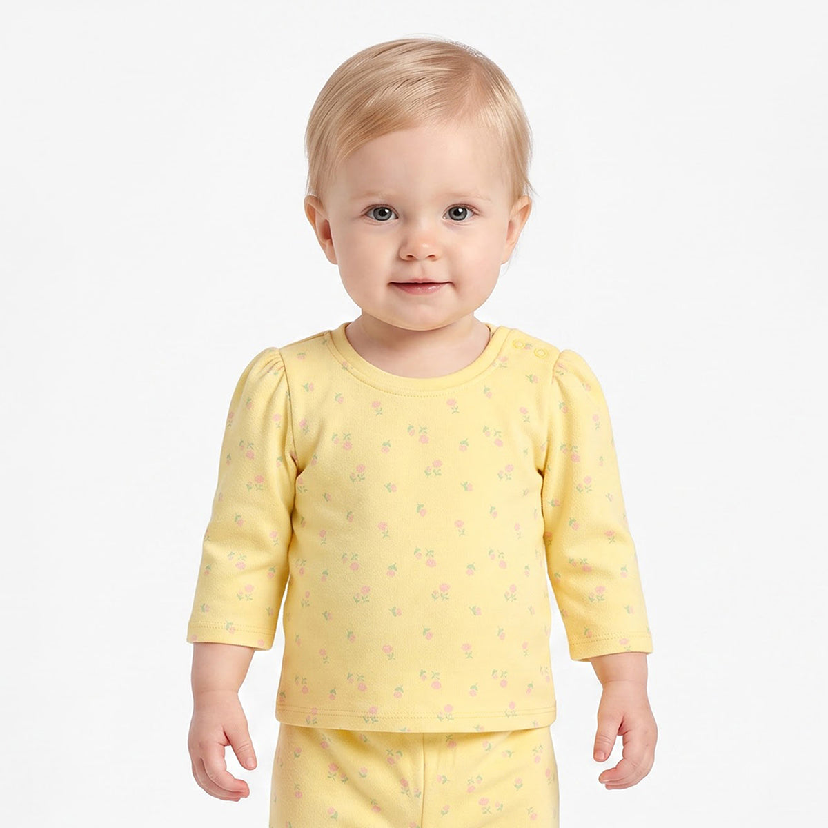Baby Girls Yellow and Mint Green Cotton T-Shirts Pack of 2 Regular Fit Casual Wear