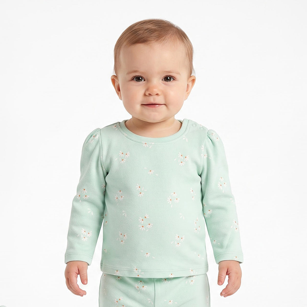 Baby Girls Yellow and Mint Green Cotton T-Shirts Pack of 2 Regular Fit Casual Wear