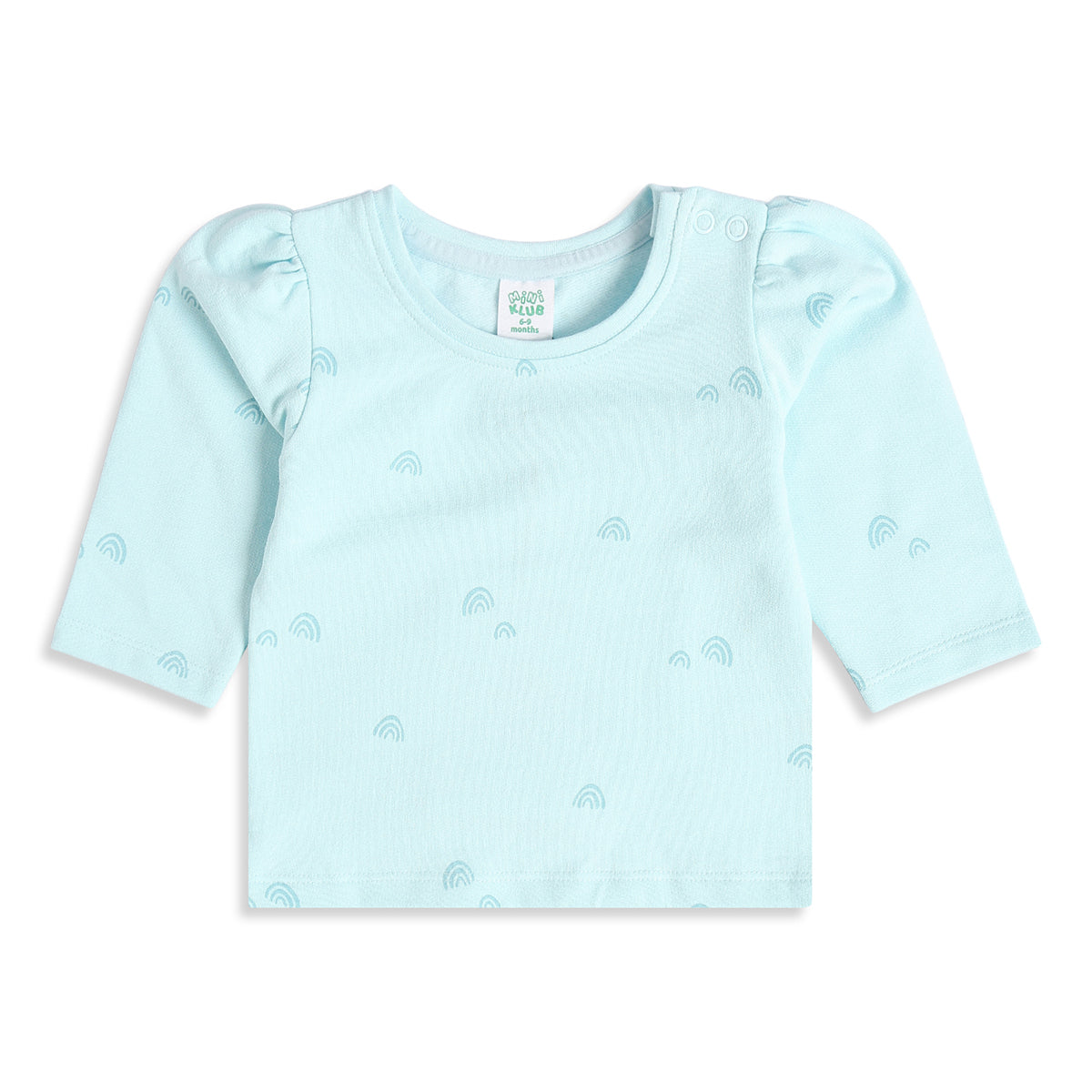 Baby Girls Cream and Light Blue Cotton T-Shirts Pack of 2 Regular Fit Casual Wear