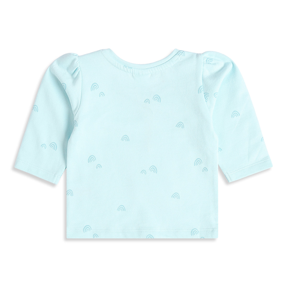 Baby Girls Cream and Light Blue Cotton T-Shirts Pack of 2 Regular Fit Casual Wear