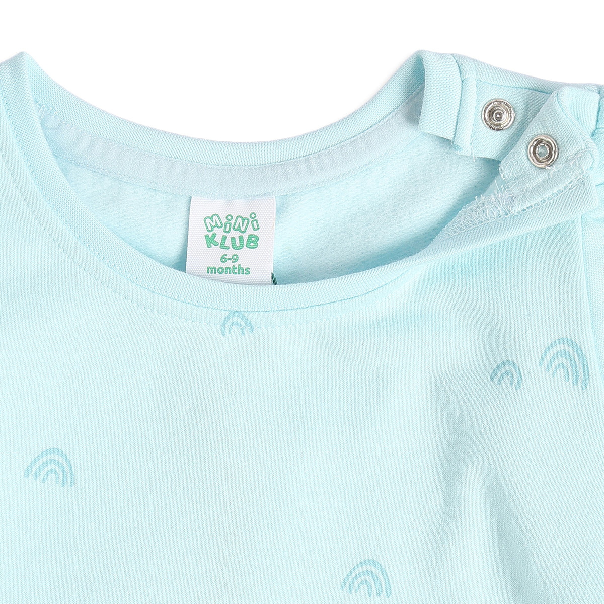 Baby Girls Cream and Light Blue Cotton T-Shirts Pack of 2 Regular Fit Casual Wear