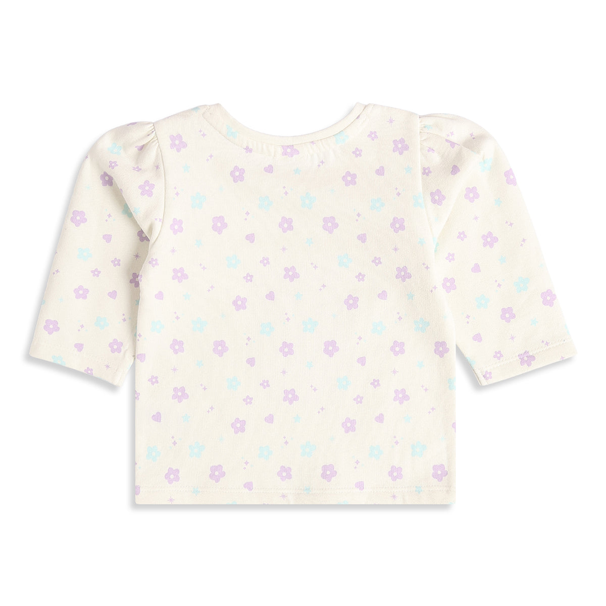 Baby Girls Cream and Light Blue Cotton T-Shirts Pack of 2 Regular Fit Casual Wear