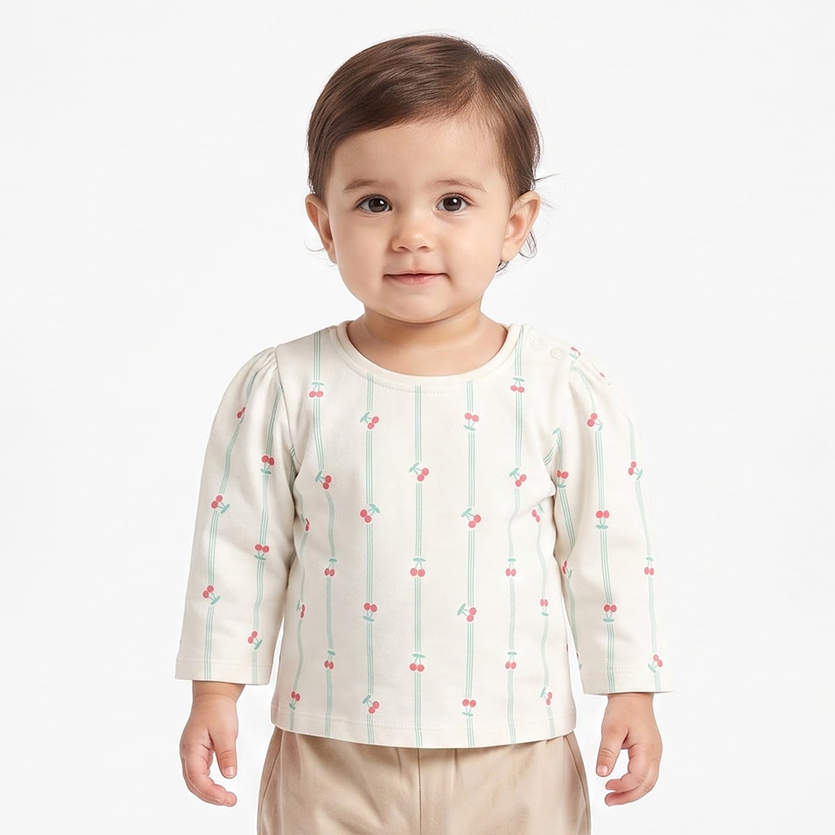 Baby Boys Navy Blue White And Peach Cotton Checked Shirt Regular Fit Casual Wear