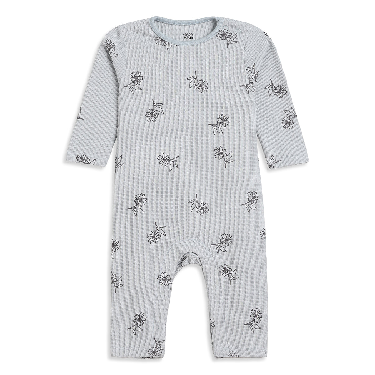 Girls Grey Coral Cotton Sleepsuits Pack of 2 Regular Fit Sleepwear