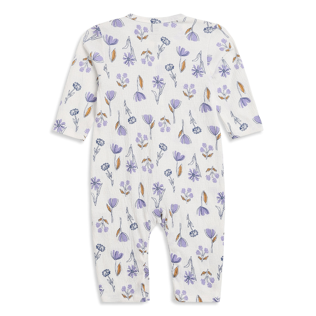 Girls Cream Floral Cotton Sleepsuits Pack of 2 Regular Fit Sleepwear