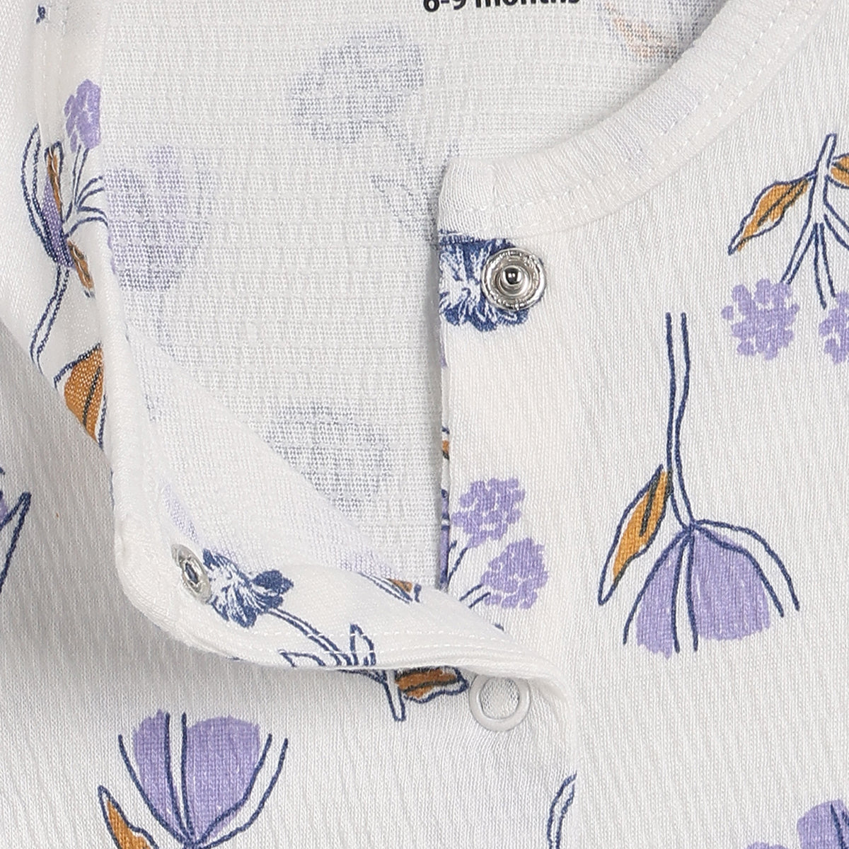 Girls Cream Floral Cotton Sleepsuits Pack of 2 Regular Fit Sleepwear