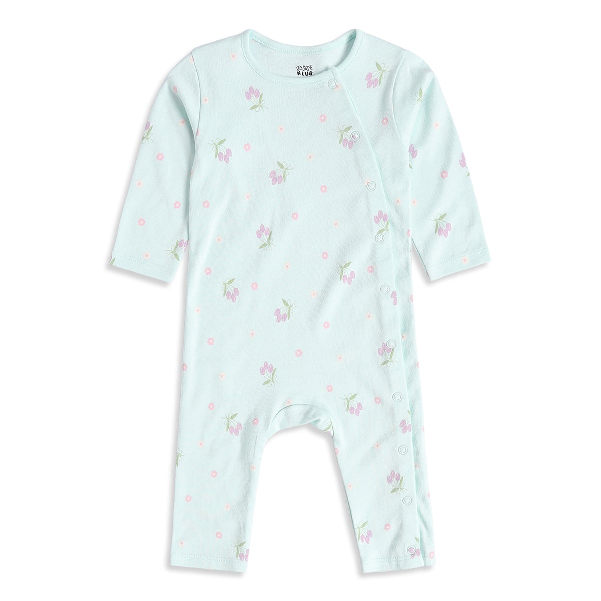 Baby Girls Yellow And Mint Green Cotton Blend Cherry And Floral Printed Rompers Pack of 2 Regular Fit Casual Wear