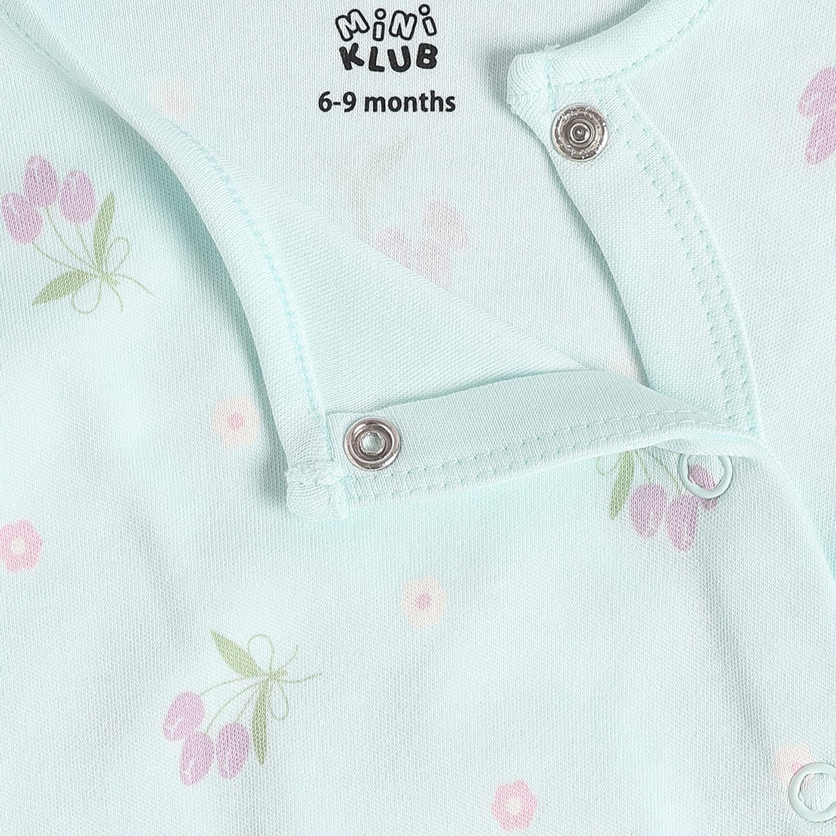 Baby Girls Yellow And Mint Green Cotton Blend Cherry And Floral Printed Rompers Pack of 2 Regular Fit Casual Wear