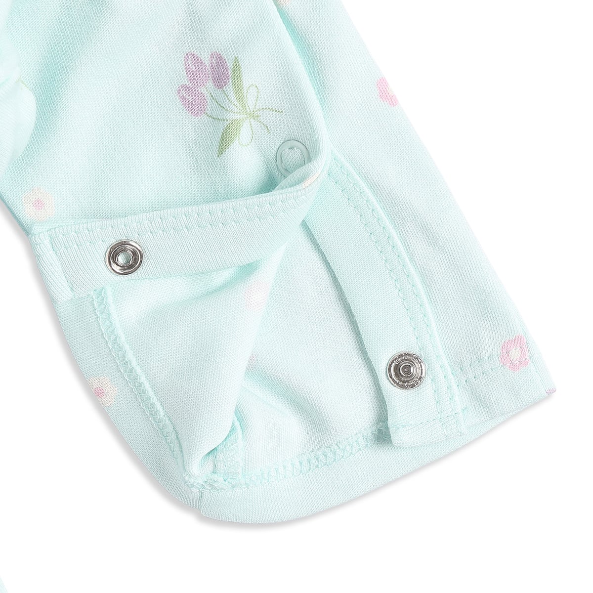 Baby Girls Yellow And Mint Green Cotton Blend Cherry And Floral Printed Rompers Pack of 2 Regular Fit Casual Wear