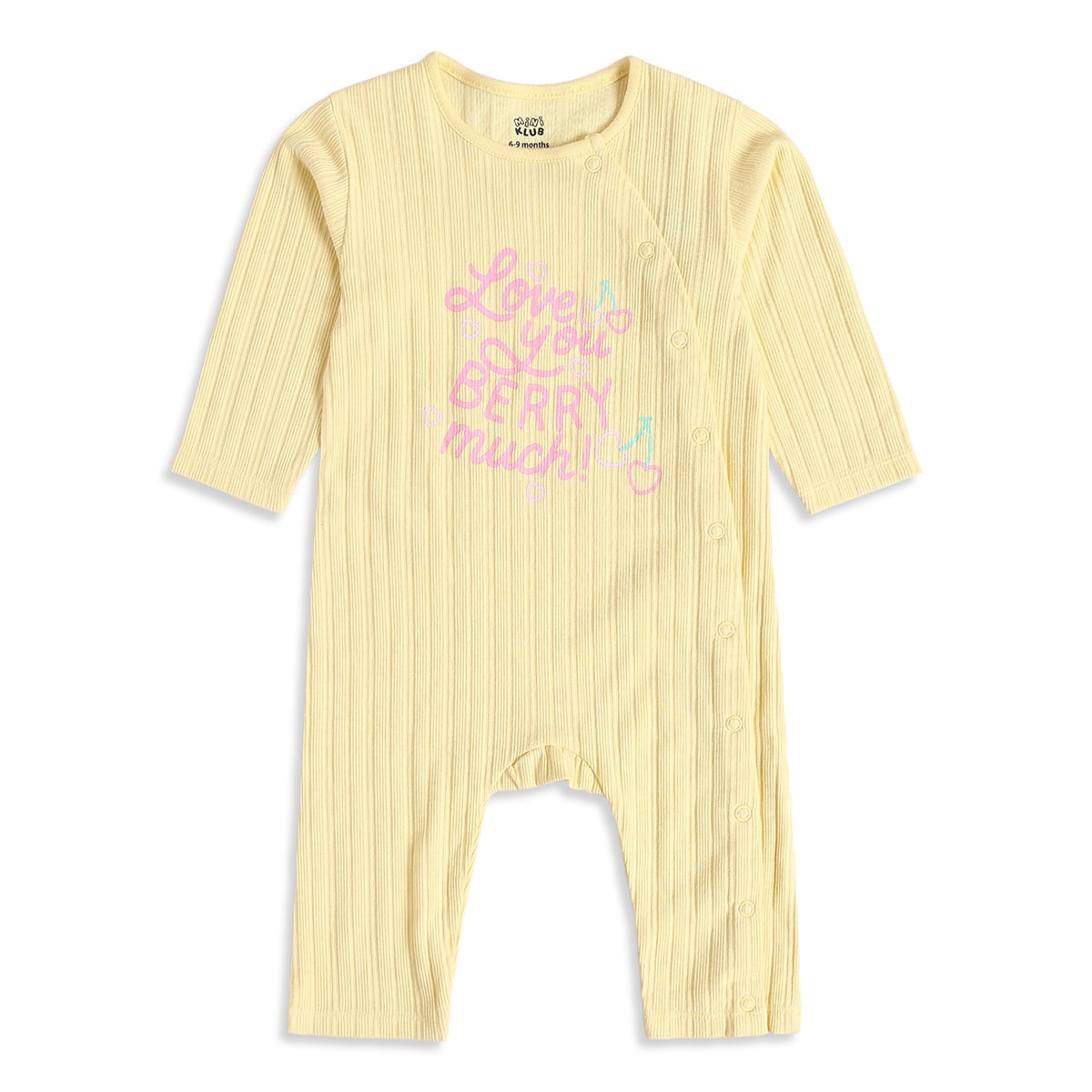 Baby Girls Yellow And Mint Green Cotton Blend Cherry And Floral Printed Rompers Pack of 2 Regular Fit Casual Wear